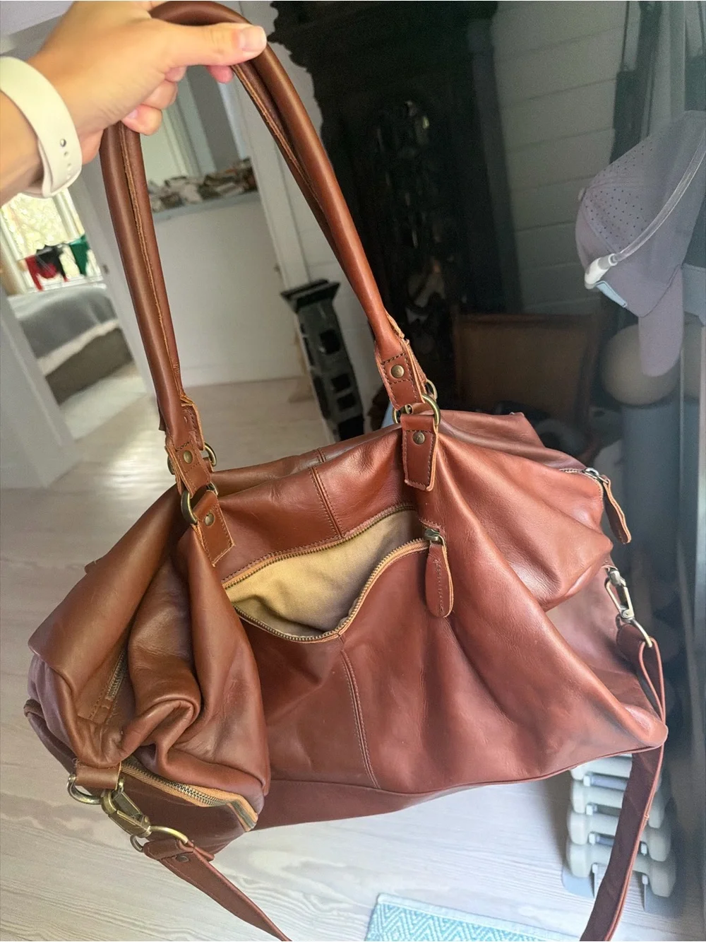 Men's Brown Leather Travel Satchel - Classic Carryall